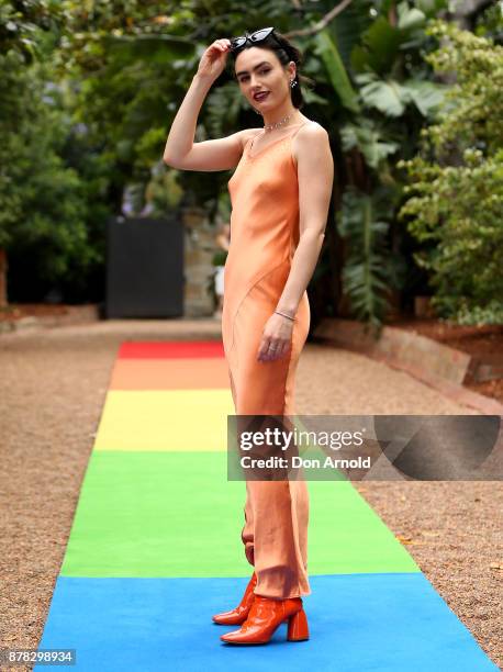 Isabella Manfredi attends the Swarovski Rainbow Paradise Spring Summer 18 Collection Launch on November 24, 2017 in Sydney, Australia.