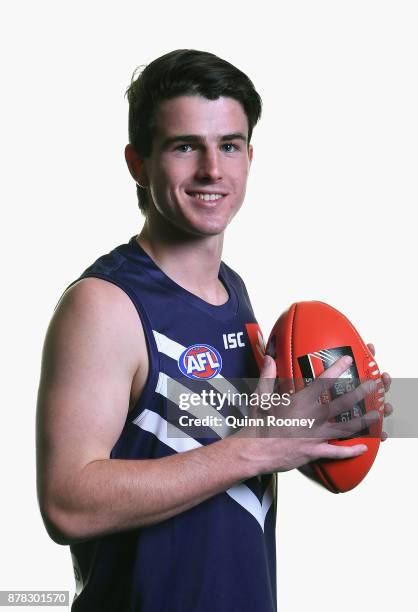 Andrew Brayshaw of the Dockers poses during the 2017 AFL Draft at Sydney Showgrounds on November 24, 2017 in Sydney, Australia.