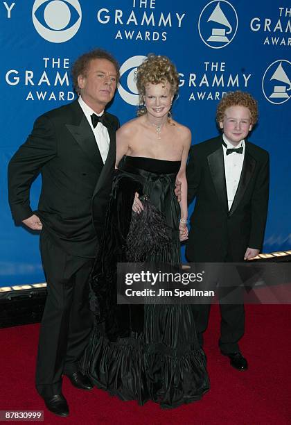 Art Garfunkel with his wife Kim and son James