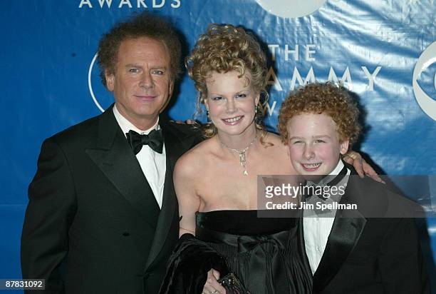 Art Garfunkel with his wife Kim and son James