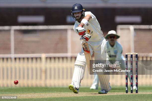 Glenn Maxwell of Victoria bats during day one of the Sheffield Shield match between New South Wales and Victoria at North Sydney Oval on November 24,...