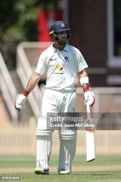 Glenn Maxwell of Victoria bats during day one of the Sheffield Shield match between New South Wales and Victoria at North Sydney Oval on November 24,...