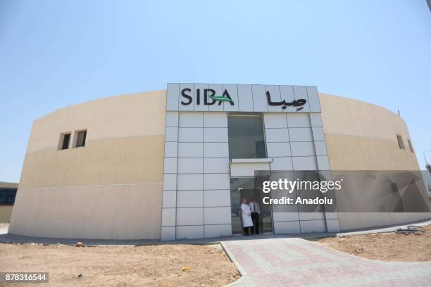 Palestinian entrepreneur Ihlas Savalihe, 46-year-old, poses for a photo outside her factory 'Palestinian House of Soap SIBA' in Jericho, West Bank on...