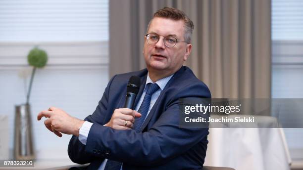 Reinhard Grindel during the Annual Conference For Social Responsibility at Sporthotel Fuchsbachtal on November 24, 2017 in Barsinghausen, Germany.
