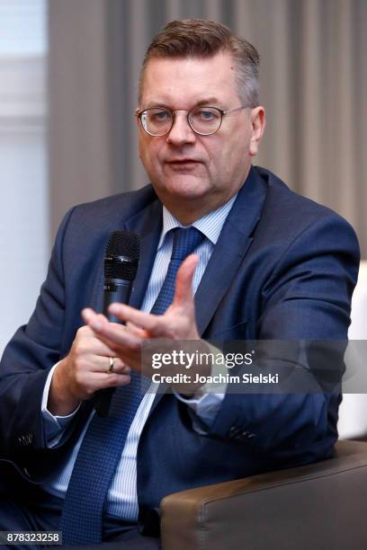 Reinhard Grindel during the Annual Conference For Social Responsibility at Sporthotel Fuchsbachtal on November 24, 2017 in Barsinghausen, Germany.