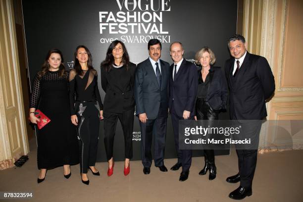 Vogue feature director Theodora Aspart, Vogue advertising director Delphine Royant, Vogue Editor in chief Emmanuelle Alt, Abdulaziz Mohammed Al...