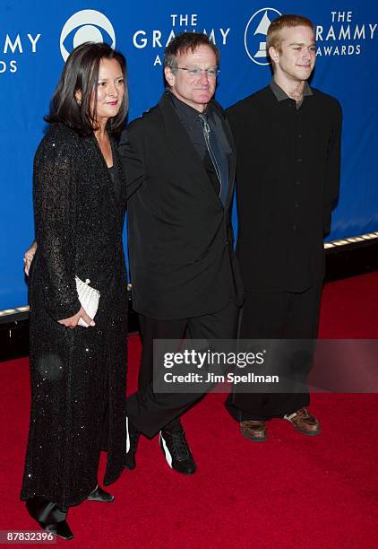 Robin Williams with wife Marsha and son