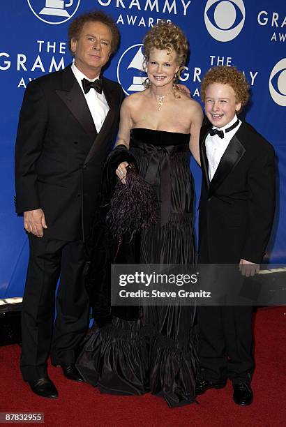 Art Garfunkel with his wife Kim and son James