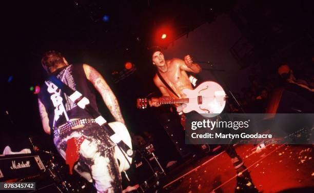 Lars Frederiksen and Tim Armstrong of Rancid performs on stage at Paradiso, Amsterdam, Netherlands, 1995.