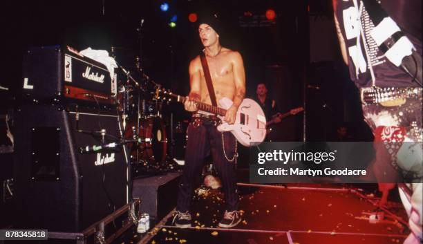 Tim Armstrong of Rancid performs on stage at Paradiso, Amsterdam, Netherlands, 1995.