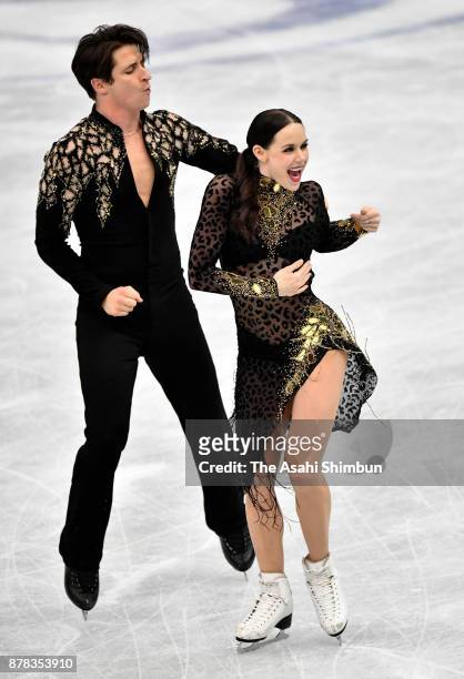 Tessa Virtue and Scott Moir of Canada compete in the Ice Dance Short Dance during day two of the ISU Grand Prix of Figure Skating NHK Trophy at Osaka...