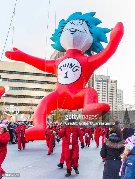 Thing 1 balloon during the 98th Annual 6abc/Dunkin' Donuts Thanksgiving Day Parade on November 23, 2017 in Philadelphia, Pennsylvania.