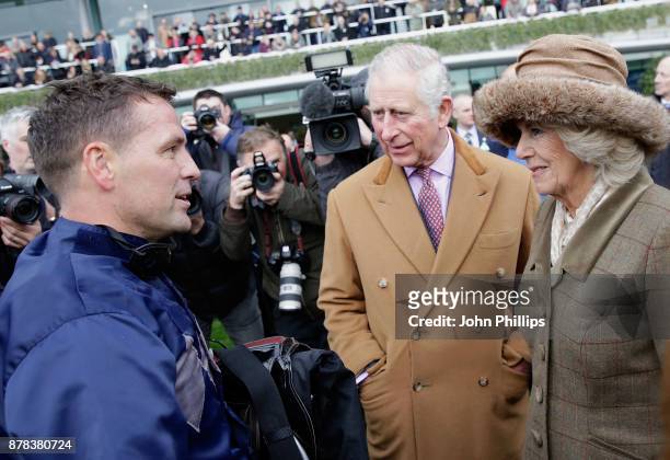 Michael Owen talks to Prince Charles, Prince of Wales and Camilla, Duchess of Cornwall during the PCF Racing Weekend and Shopping Fair at Ascot...