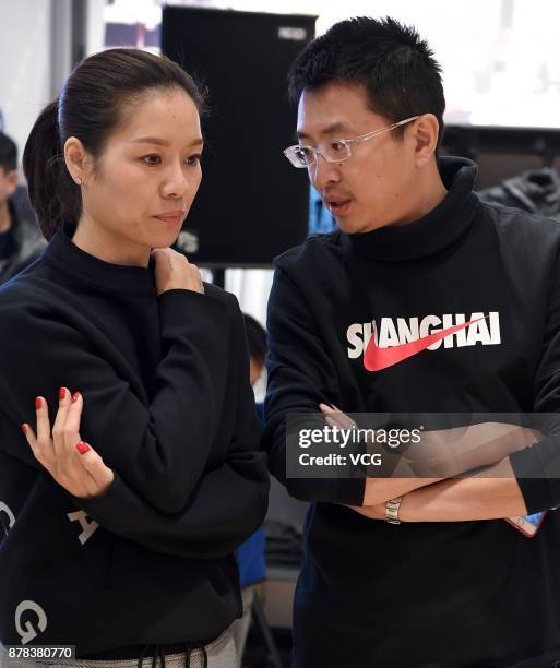 Retired tennis player Li Na attends the commercial event of Nike on November 24, 2017 in Shanghai, China.