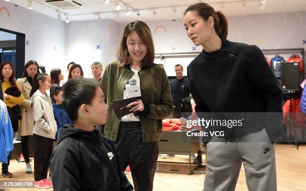 Retired tennis player Li Na attends the commercial event of Nike on November 24, 2017 in Shanghai, China.