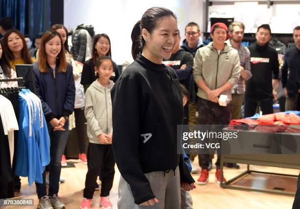 Retired tennis player Li Na attends the commercial event of Nike on November 24, 2017 in Shanghai, China.