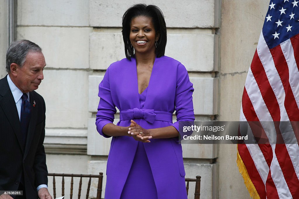 Michelle Obama Cuts Ribbon To American Wing At Metropolitan Museum Of Art