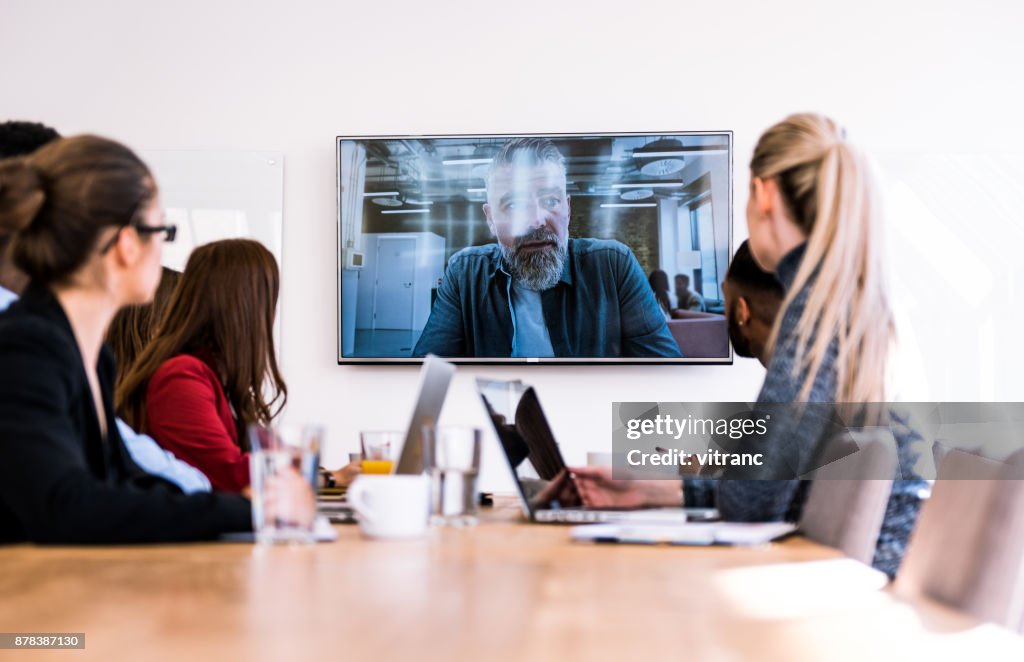 Video conference at the office