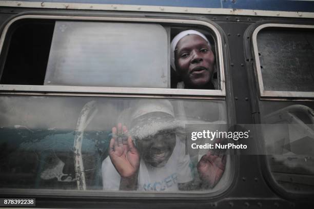 The crowd cheers and dances at the presidential inauguration ceremony of Emmerson Mnangagwa in Harare, Zimbabwe, Friday, November 24, 2017. Mnangagwa...