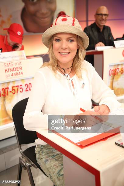 Mirja Boes attends the 22nd RTL Telethon on November 23, 2017 in Huerth, Germany.