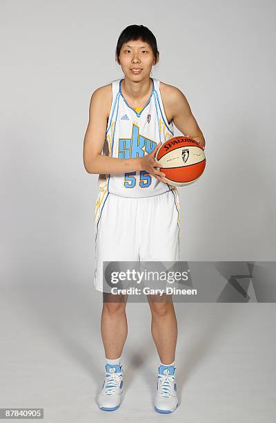 Chen Nan of the Chicago Sky poses for a portrait during the WNBA Media Day for her team on May 18, 2009 at the Attack Athletics in Chicago, Illinois....