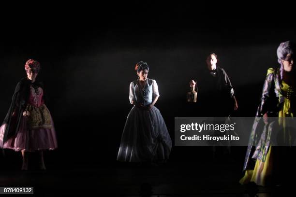 From left, Christine Taylor Price, Tamara Banjesevic, Jacob Scharfman and Kathryn Henry in Mozart's "La finta giardiniera" by the Juilliard School at...