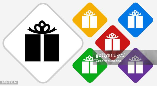 wrapped present color diamond vector icon - diamond shape box stock illustrations
