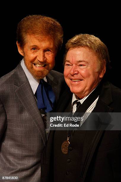 Sonny James and Roy Clark attends the 2009 Country Music Hall of Fame Medallion Ceremony on May 17, 2009 in Nashville, Tennessee.