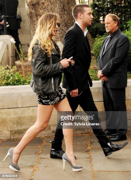 Alice Dellal and James Jagger attend Leah Wood and Jack Macdonald's wedding at Southwark Cathedral on June 21, 2008 in London, England.