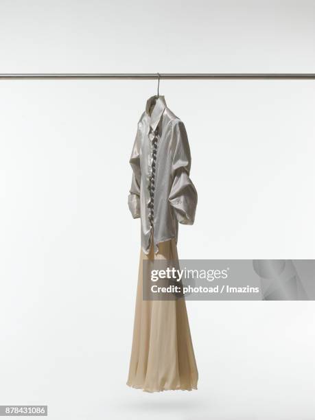 dress on a hanger - skirt isolated stock pictures, royalty-free photos & images