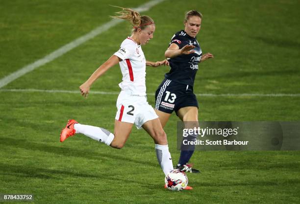 Maruschka Waldus of the Wanderers controls the ball during the round eight W-League match between the Melbourne Victory and Western Sydney Wanderers...