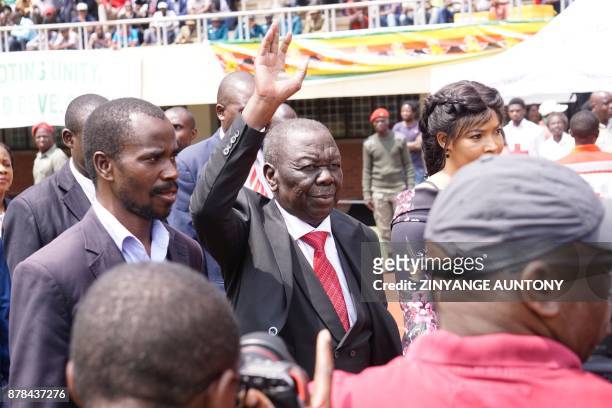 Morgan Tsvangirai, leader of Zimbabwe main opposition Movement for Democratic Change, attends the inauguration of Zimbabwes new President Emmerson...