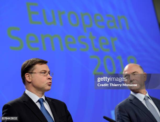 Euro and Social Dialogue and Financial Stability, Financial Services and Capital Markets Union Commissioner Valdis Dombrovskis and the EU Economic...