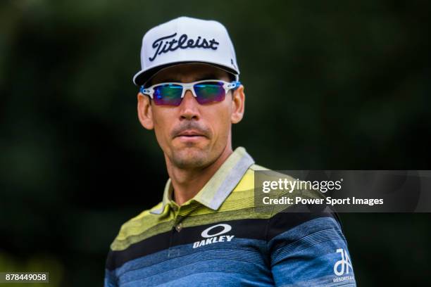 Rafa Cabrera Bello of Spain plays during round two of the UBS Hong Kong Open at The Hong Kong Golf Club on November 24, 2017 in Hong Kong, Hong Kong.