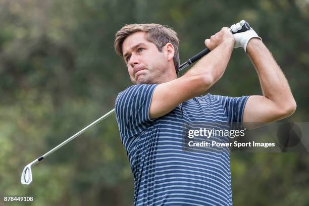 Robert Rock of England plays a shot during round two of the UBS Hong Kong Open at The Hong Kong Golf Club on November 24, 2017 in Hong Kong, Hong...