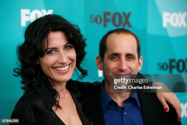 Actors Lisa Edelstein and Peter Jacobson attend the 2009 FOX UpFront after party at Wollman Rink, Central Park on May 18, 2009 in New York City.