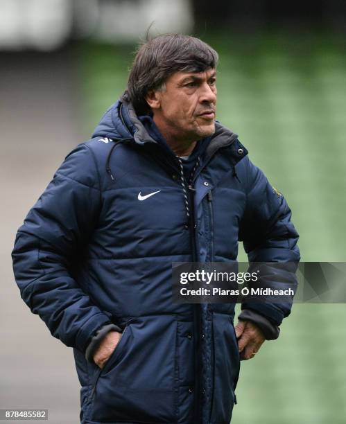 Dublin , Ireland - 24 November 2017; Head coach Daniel Hourcade during the Argentina rugby captain's run at the Aviva Stadium in Dublin.