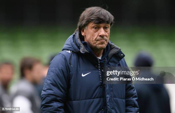 Dublin , Ireland - 24 November 2017; Head coach Daniel Hourcade during the Argentina rugby captain's run at the Aviva Stadium in Dublin.