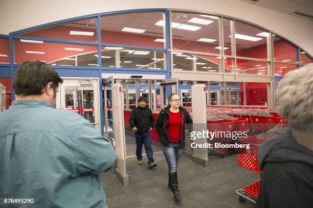 Shoppers enter a Target Corp. Store on Black Friday in Dallas, Texas, on Friday, Nov. 24, 2017. The National Retail Federation projects that...