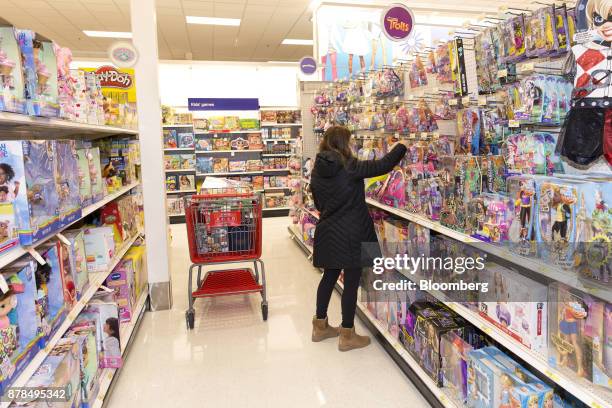 Shopper views toys for sale at a Target Corp. Store on Black Friday in Dallas, Texas, on Friday, Nov. 24, 2017. The National Retail Federation...