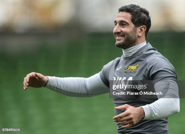 Dublin , Ireland - 24 November 2017; Juan Manuel Leguizamon during Argentina rugby captain's run at the Aviva Stadium in Dublin.