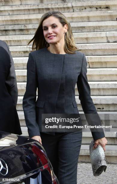 Queen Letizia of Spain meets the board of the National Library on November 24, 2017 in Madrid, Spain.