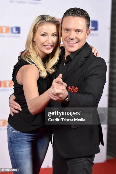 Stefan Mross and his girlfriend Anna-Carina Woitschack attend the RTL Telethon 2017 on November 24, 2017 in Huerth, Germany.
