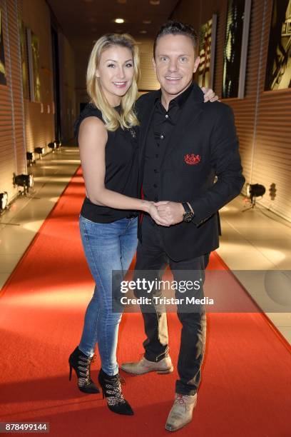 Stefan Mross and his girlfriend Anna-Carina Woitschack attend the RTL Telethon 2017 on November 24, 2017 in Huerth, Germany.