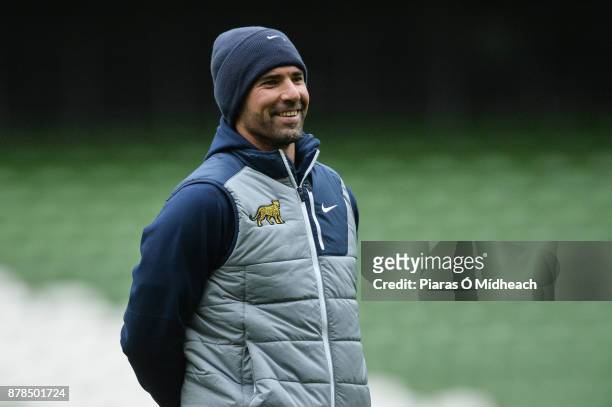 Dublin , Ireland - 24 November 2017; Fitness coach Gonzalo Santos during Argentina rugby captain's run at the Aviva Stadium in Dublin.
