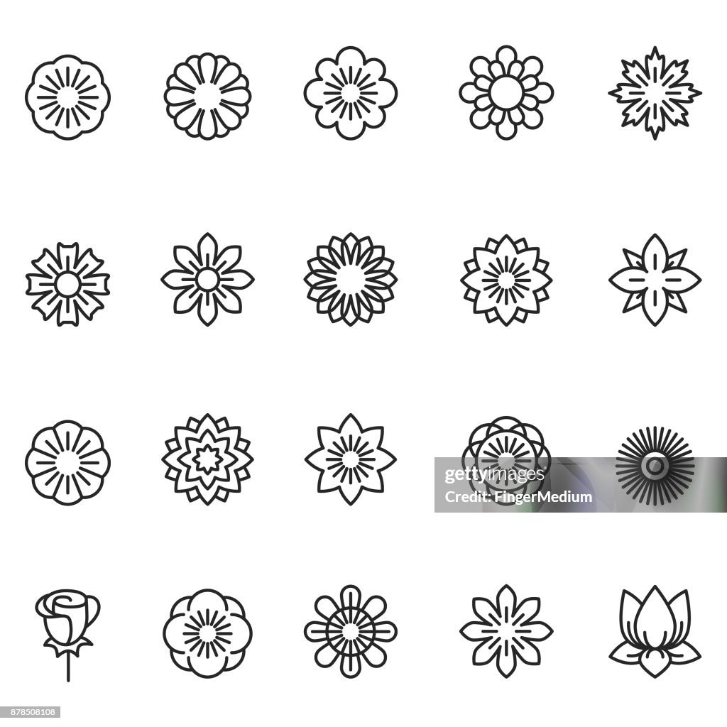 Flower icon set