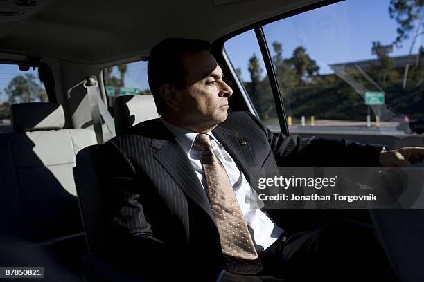 Carlos Ghosn, CEO of Nissan and Renault In his car on the way from the peninsula hotel to the Los Angeles auto show November 14, 2007 in Los Angeles,...