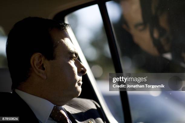 Carlos Ghosn, CEO of Nissan and Renault In his car on the way from the peninsula hotel to the Los Angeles auto show November 14, 2007 in Los Angeles,...