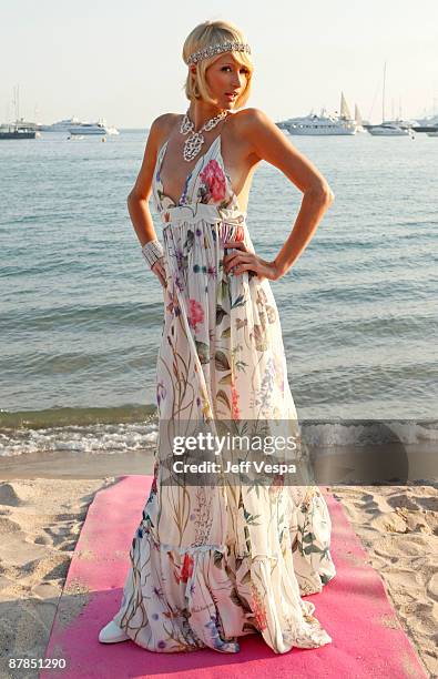 Paris Hilton attends the Paris Not France Cocktail Party at la plage vitaminwater during the 62nd Annual Cannes Film Festival on May 19, 2009 in...