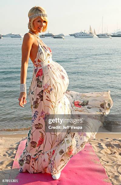Paris Hilton attends the Paris Not France Cocktail Party at la plage vitaminwater during the 62nd Annual Cannes Film Festival on May 19, 2009 in...